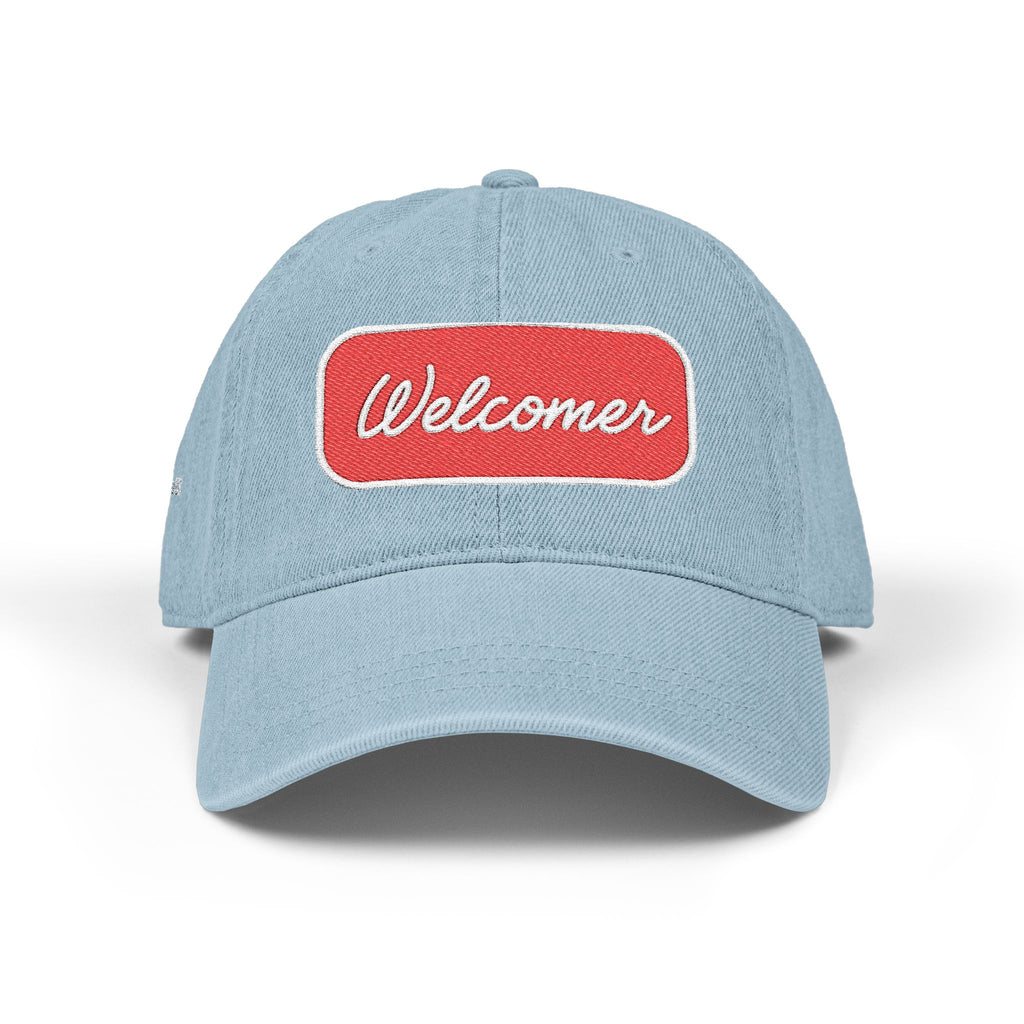“Welcomer” Embroidered Denim Cap