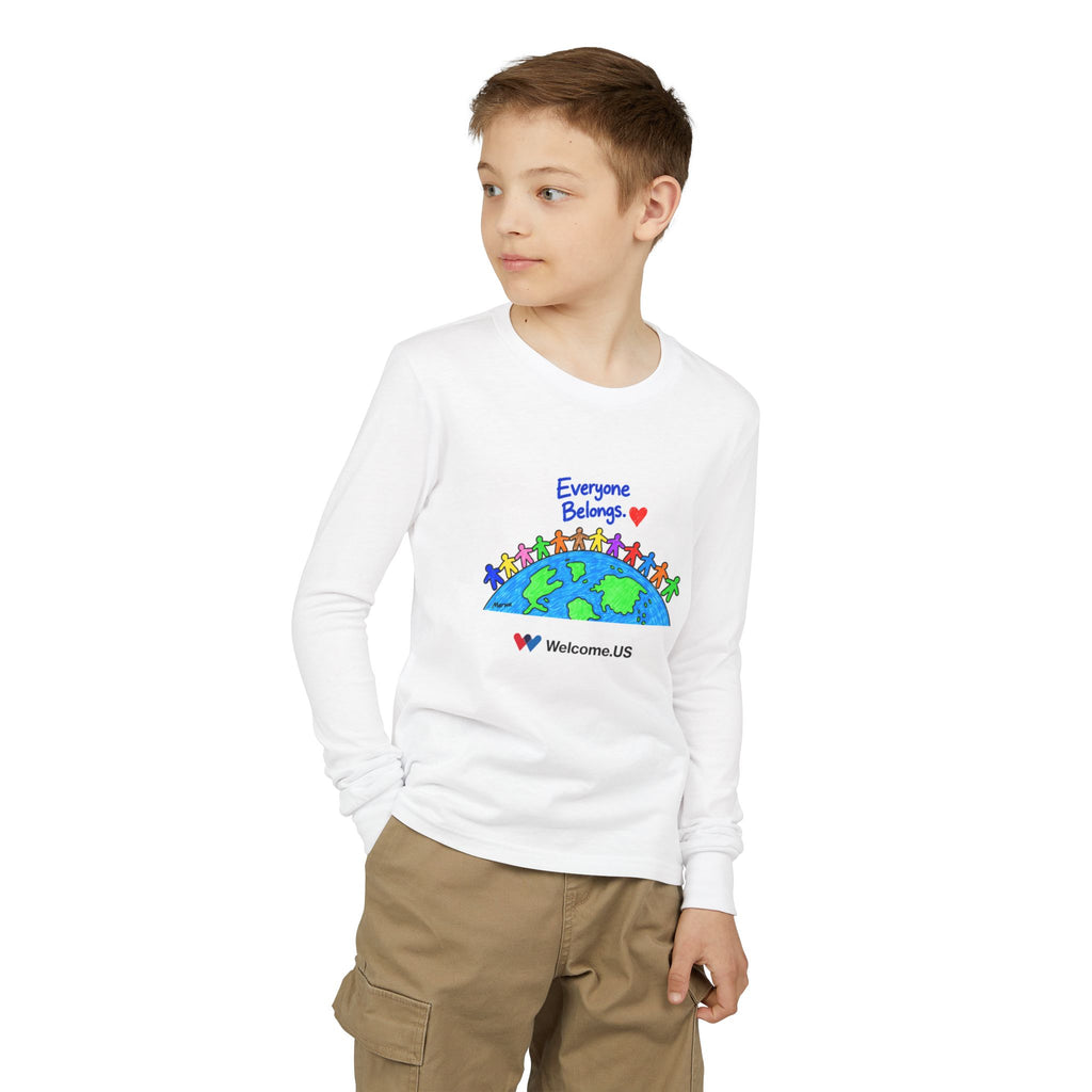 "Everyone Belongs" youth long-sleeved tee (by Marwa)