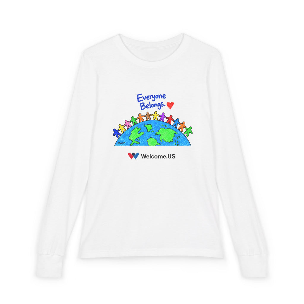 "Everyone Belongs" youth long-sleeved tee (by Marwa)