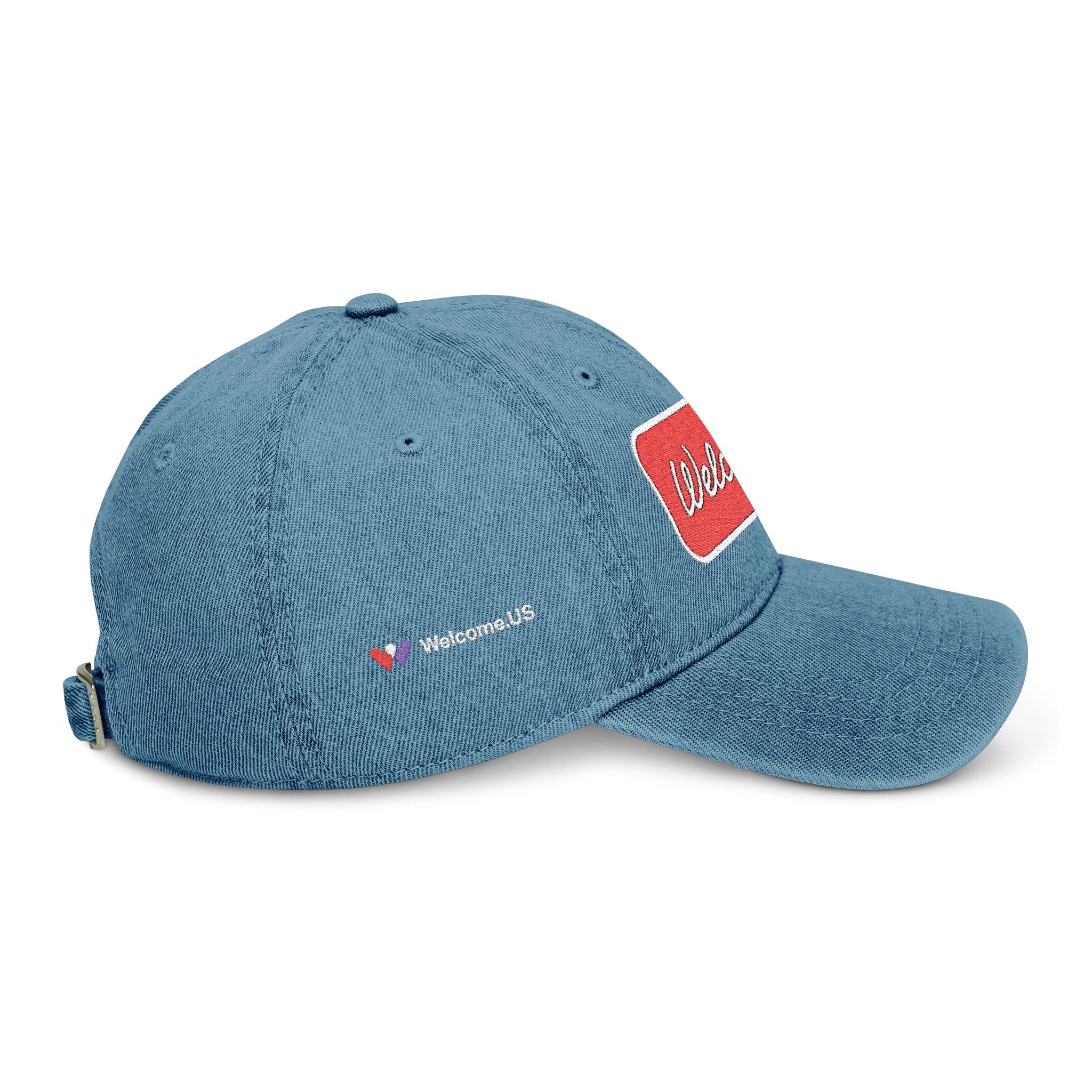 “Welcomer” Embroidered Denim Cap